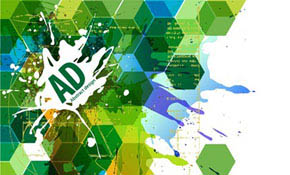 Abstract Hexagonal with Paint Splat Abstract Hexagonal with Paint Splat