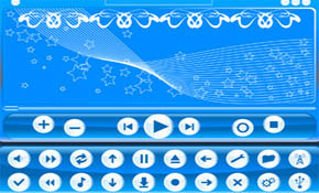 Blue media player vector skin Blue media player vector skin