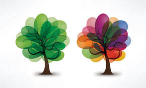 Blooming Trees Vector Graphic Blooming Trees Vector Graphic