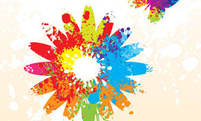 Colorful Summer Flower Vector Graph Colorful Summer Flower Vector Graph