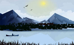Fisherman on Lake Winter