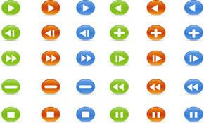 Vector Glossy Buttons Icons