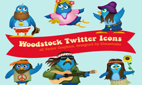 Woodstock Twitter Icons set