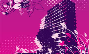 Buildings gone wild Vector Graphic