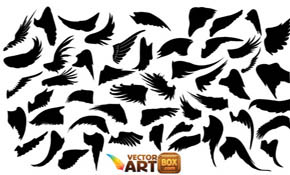 Free Wings Silhouettes