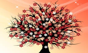 Vector blossomed tree