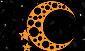 Moon and Stars Vector Background