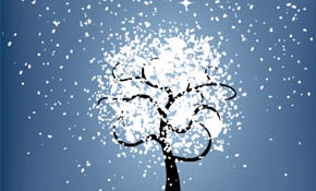 Snowing Tree Vector Graphic