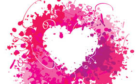 Splashed Heart Vector Graphic